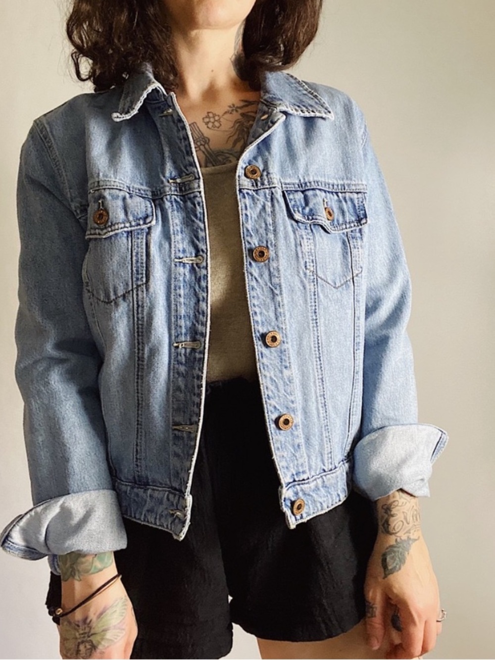 GAP 90s/Y2K Light Wash Denim Jacket Medium